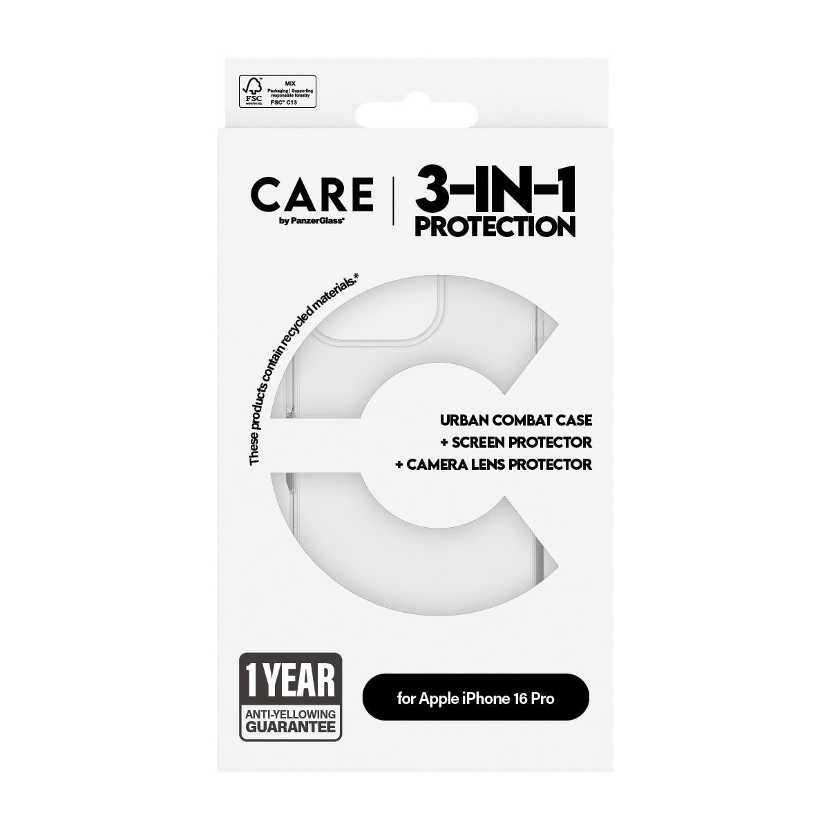 CARE by PanzerGlass® Flagship 3-in-1 Set iPhone 16 Pro